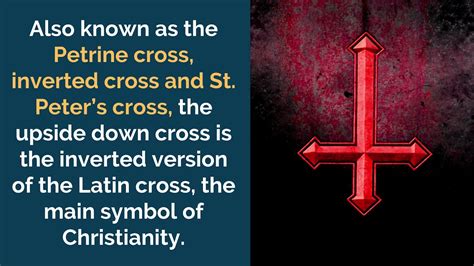 For a long time it was even the opposite, a powerful Christian symbol, since the upside-down cross recalls the cross on which St. . What does the upside down cross mean